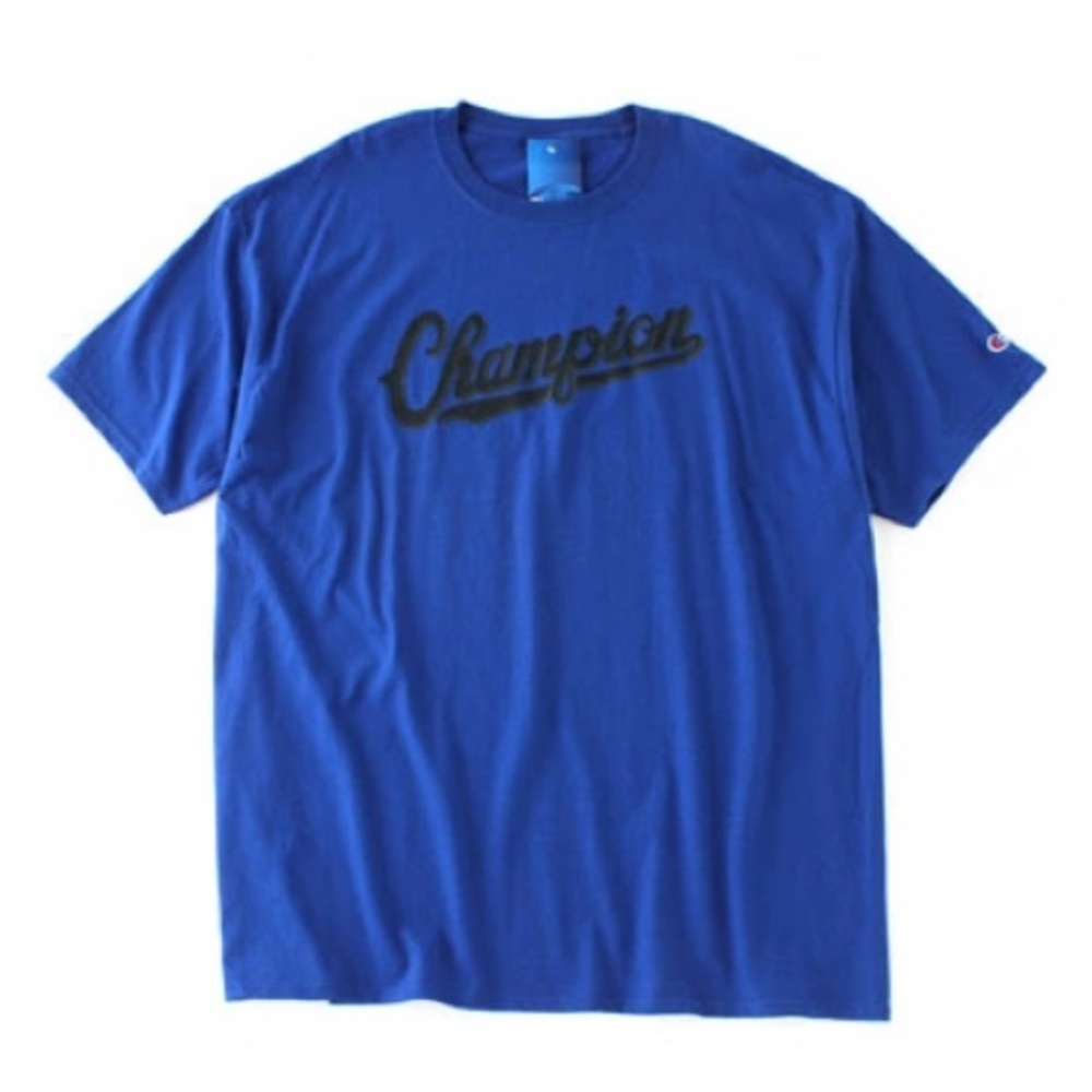 Champion Baseball Script Logo Jersey T-Shirt(Blue)
